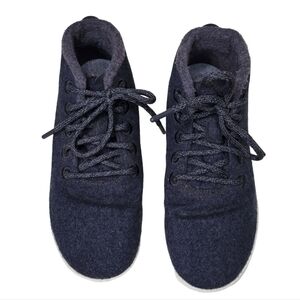 AllBirds Wool Runner-Up High Top Sneakers in Blue and White